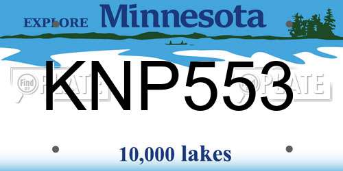 KNP553 Minnesota License Plate