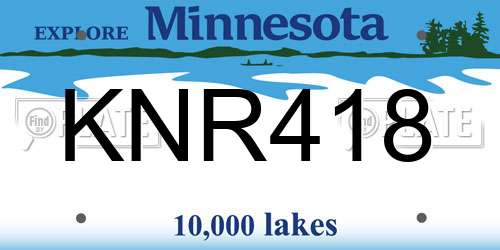 KNR418 Minnesota License Plate