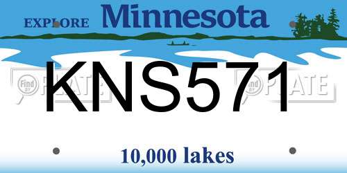 KNS571 Minnesota License Plate