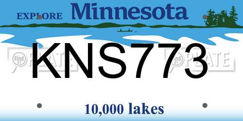 KNS773 Minnesota License Plate
