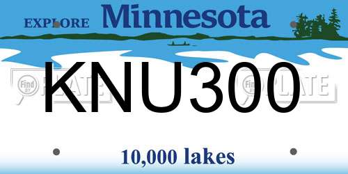 KNU300 Minnesota License Plate