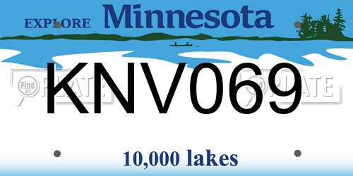 KNV069 Minnesota License Plate