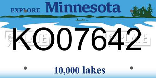 KO07642 Minnesota License Plate