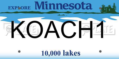 KOACH1 Minnesota License Plate