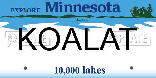 KOALAT Minnesota License Plate