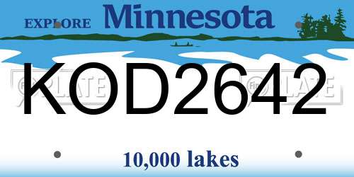 KOD2642 Minnesota License Plate