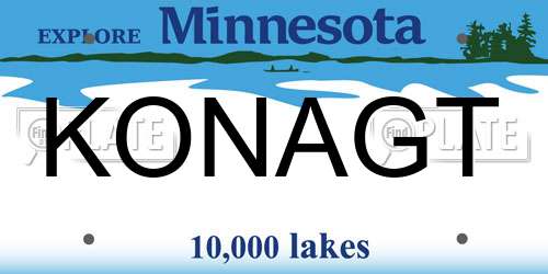 KONAGT Minnesota License Plate