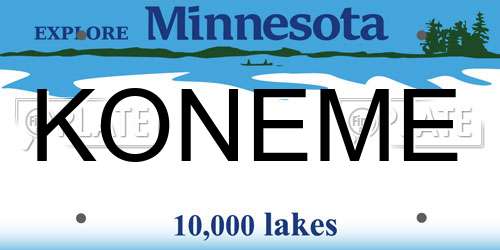 KONEME Minnesota License Plate