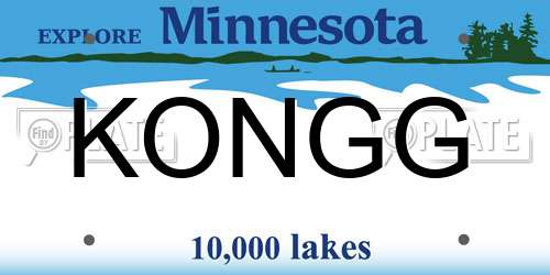 KONGG Minnesota License Plate