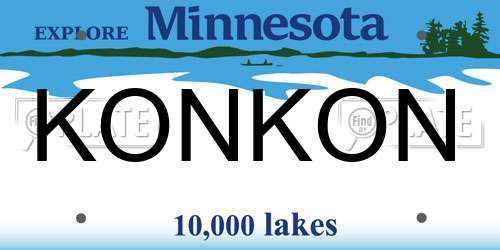 KONKON Minnesota License Plate
