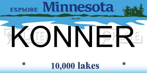 KONNER Minnesota License Plate