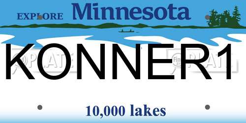 KONNER1 Minnesota License Plate