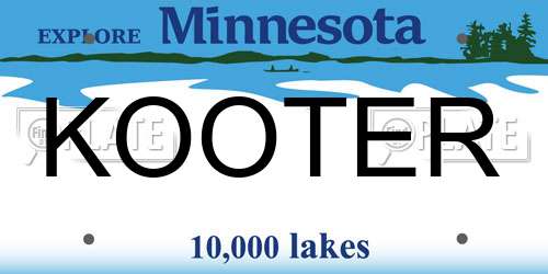 KOOTER Minnesota License Plate