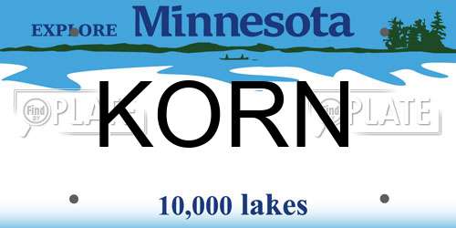 KORN Minnesota License Plate