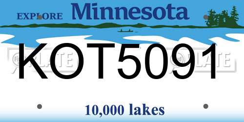 KOT5091 Minnesota License Plate