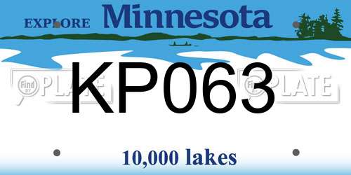 KP063 Minnesota License Plate