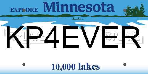 KP4EVER Minnesota License Plate