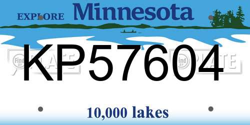 KP57604 Minnesota License Plate