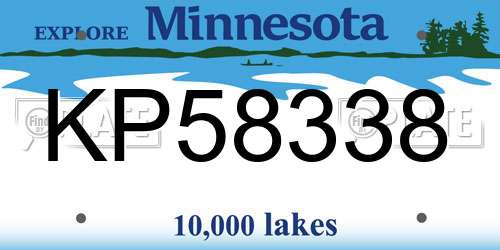 KP58338 Minnesota License Plate