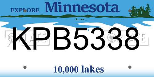 KPB5338 Minnesota License Plate