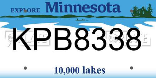 KPB8338 Minnesota License Plate