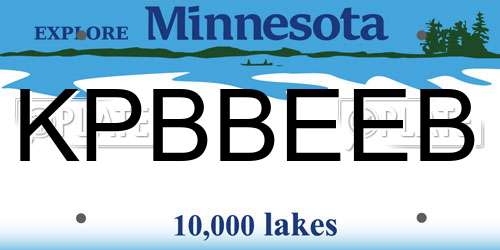 KPBBEEB Minnesota License Plate