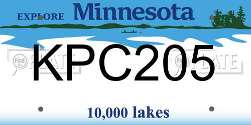 KPC205 Minnesota License Plate