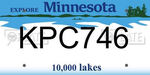 KPC746 Minnesota License Plate