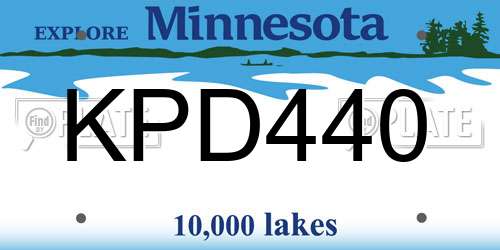 KPD440 Minnesota License Plate