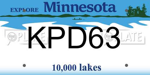 KPD63 Minnesota License Plate