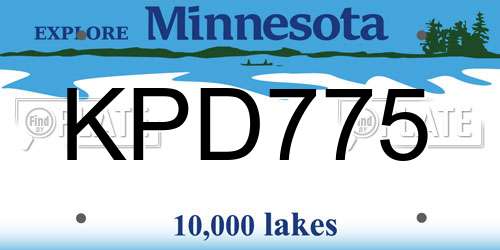 KPD775 Minnesota License Plate