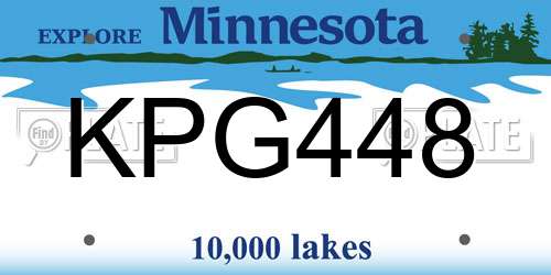 KPG448 Minnesota License Plate