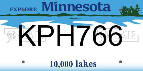 KPH766 Minnesota License Plate