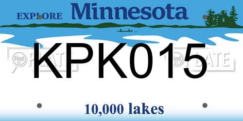 KPK015 Minnesota License Plate