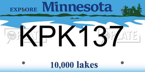 KPK137 Minnesota License Plate