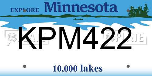 KPM422 Minnesota License Plate