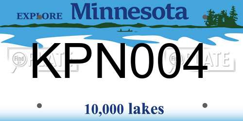 KPN004 Minnesota License Plate