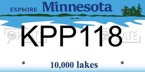 KPP118 Minnesota License Plate