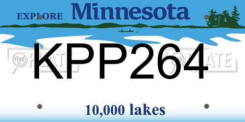 KPP264 Minnesota License Plate