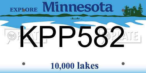 KPP582 Minnesota License Plate
