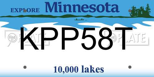 KPP58T Minnesota License Plate