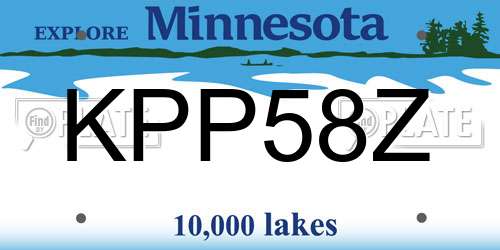 KPP58Z Minnesota License Plate