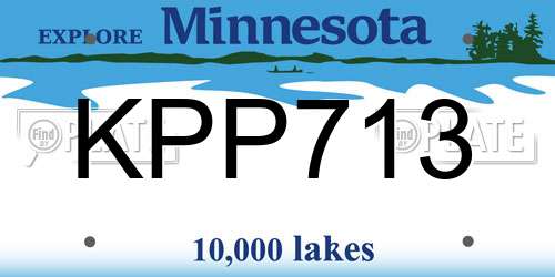KPP713 Minnesota License Plate