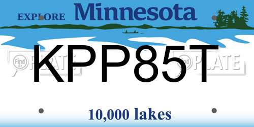 KPP85T Minnesota License Plate