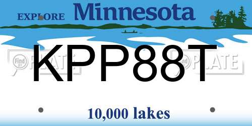 KPP88T Minnesota License Plate