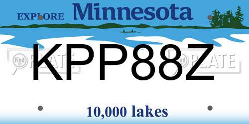 KPP88Z Minnesota License Plate
