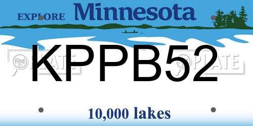 KPPB52 Minnesota License Plate