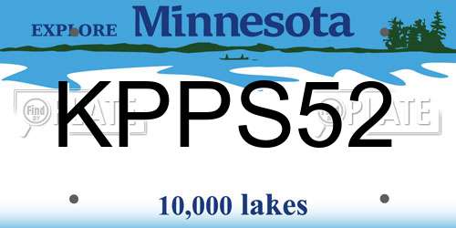 KPPS52 Minnesota License Plate