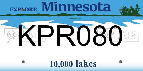 KPR080 Minnesota License Plate