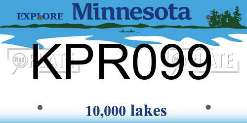 KPR099 Minnesota License Plate